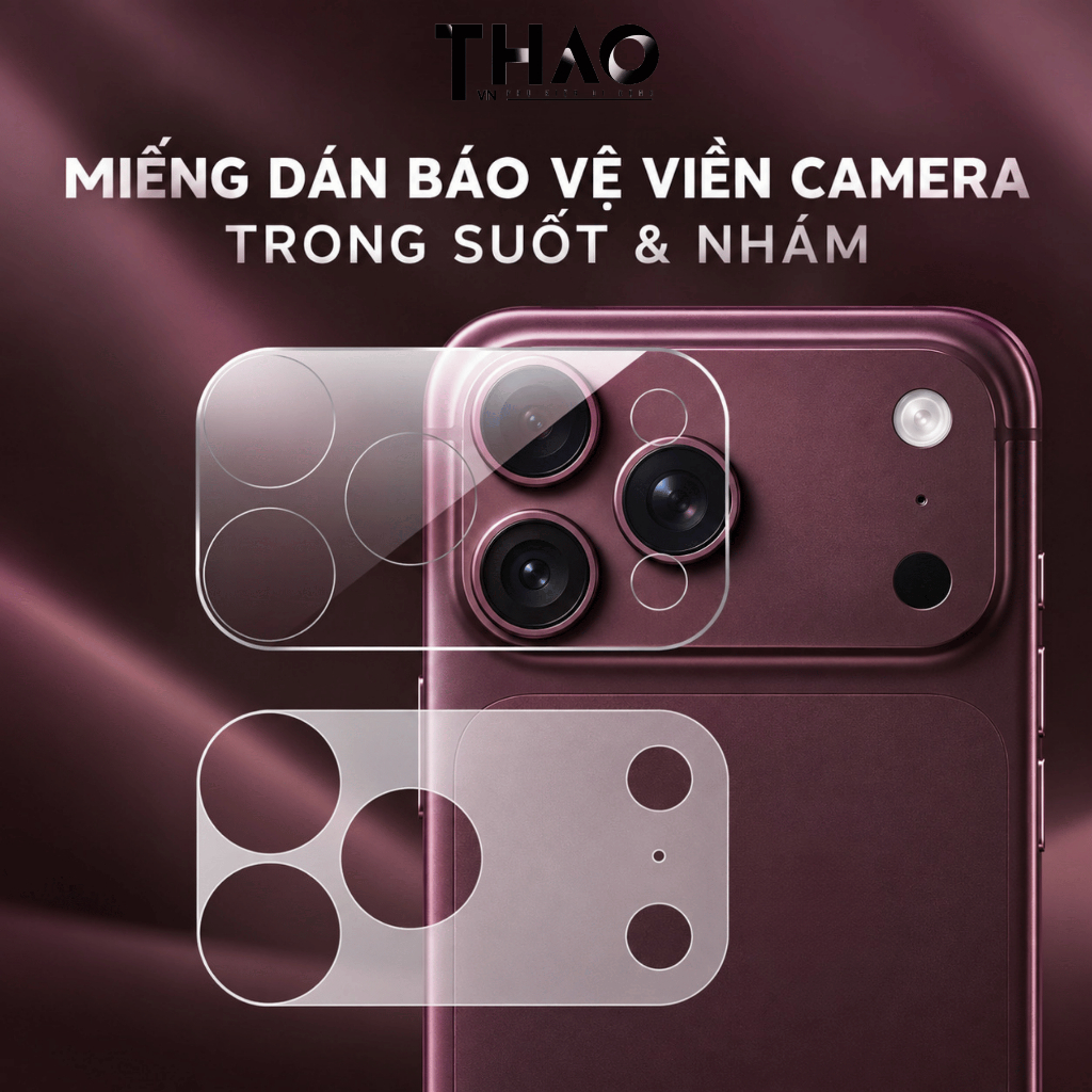 Combo 2 miếng dán bảo vệ viền camera SPINO dành cho iP 17 Series, miếng dán…
