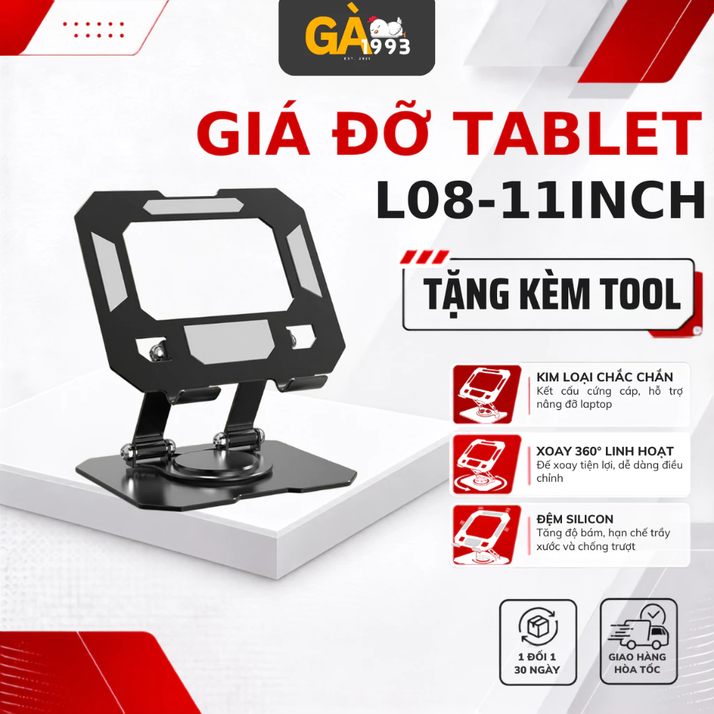 Giá đỡ xoay 360 độ, Giá đỡ bằng kim loại phù hơp các dòng máy IPAD,MÁY TÍNH BẢNG