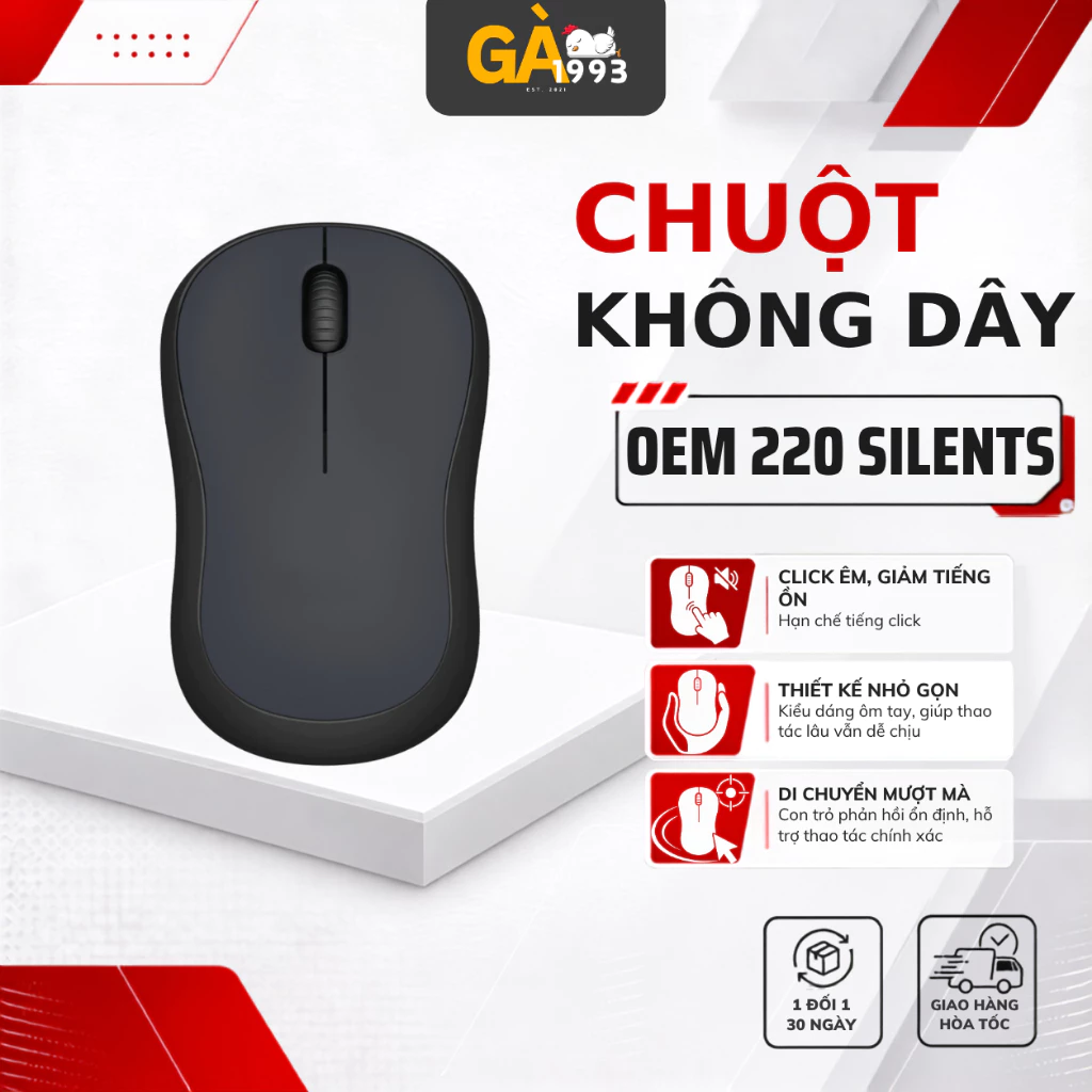 Chuột không dây ,chuột máy tính không dây Silent phù hợp văn phòng, laptop - BABY CHICKEN DECOR