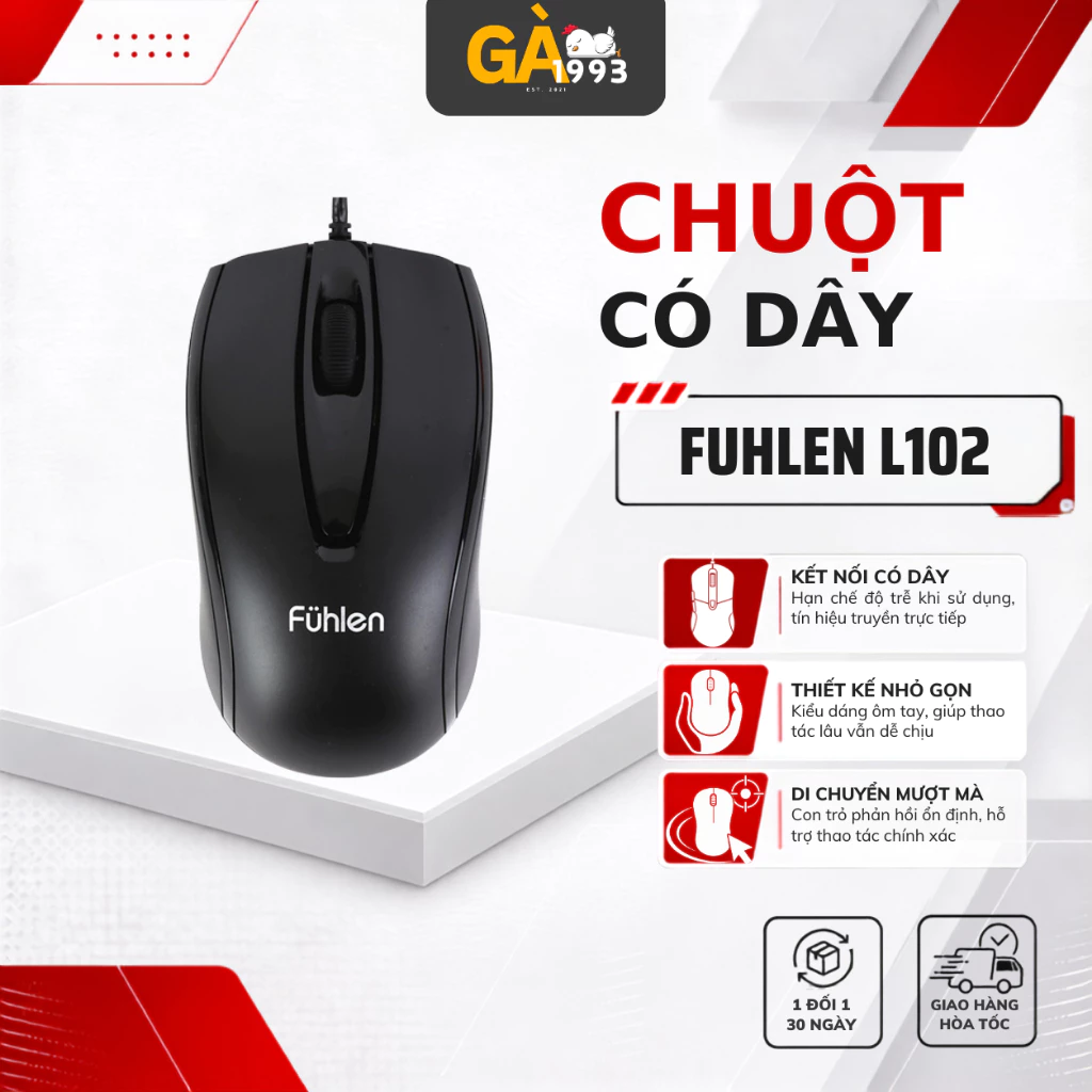Chuột Có Dây Fuhlen L102 – Giá Tốt, Bền Bỉ, Phù Hợp Làm Việc văn phòng