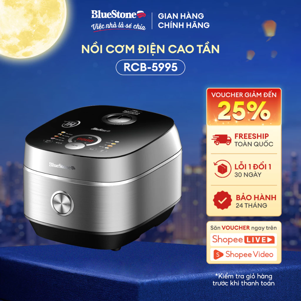 [Bluestone] NỒI CƠM ĐIỆN CAO TẦN BLUESTONE RCB-5995 1200W