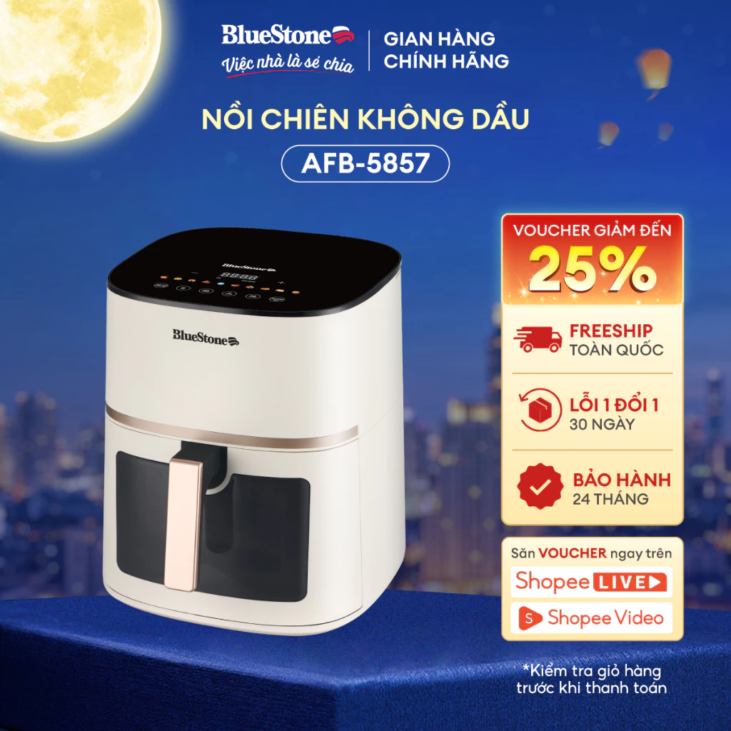 [Bluestone] Nồi Chiên Không Dầu BlueStone AFB-5857 | 7 Lít – 1800W – Bảo Hành 2 Năm