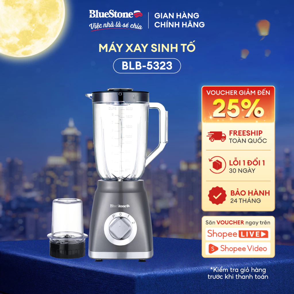 [Bluestone] Máy Xay Sinh Tố BlueStone BLB-5323 - 2 Lít - 600W