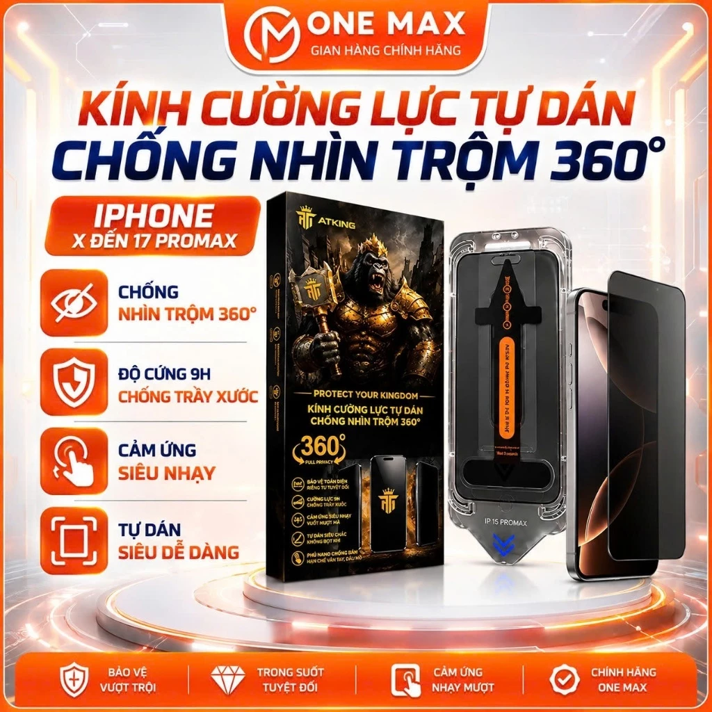 Kính Cường Lực Chống Nhìn Trộm 360 Độ Có Khung Tự Dán Tự Rút Bụi Cho iPhone X đến17 Promax
