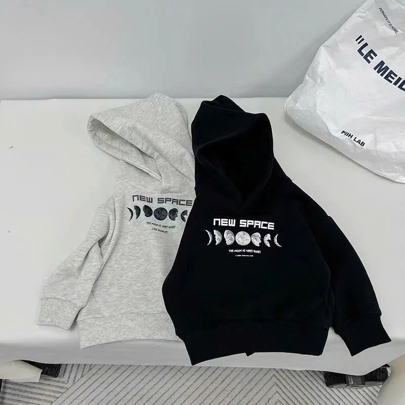 Áo nỉ 2 da cào bông bé trai COMIMO áo hoodie có mũ cho bé mặc mùa đông 8-22kg