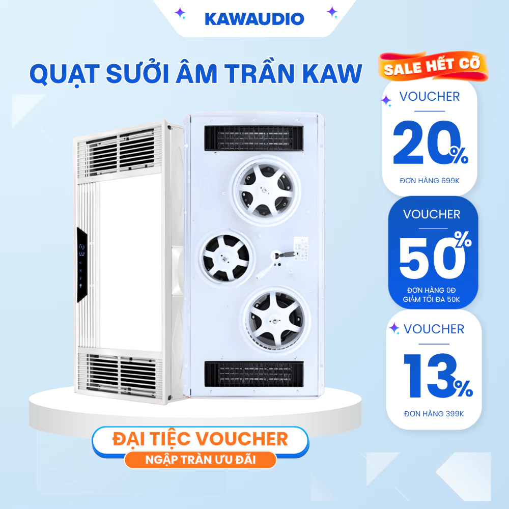 Quạt Sưởi Âm Trần KAW K60, Công Suất Lớn, Sưởi Ấm Siêu Tốc, Thông Gió Chống Nồm Ẩm