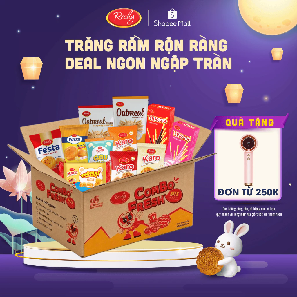 [ TẶNG QUẠT MINI ĐƠN TỪ 250K] Set bánh tươi mix vị từ 24-36 chiếc karo: gà, phô mai, sữa, gấu, festa hoa cúc, yến mạch.