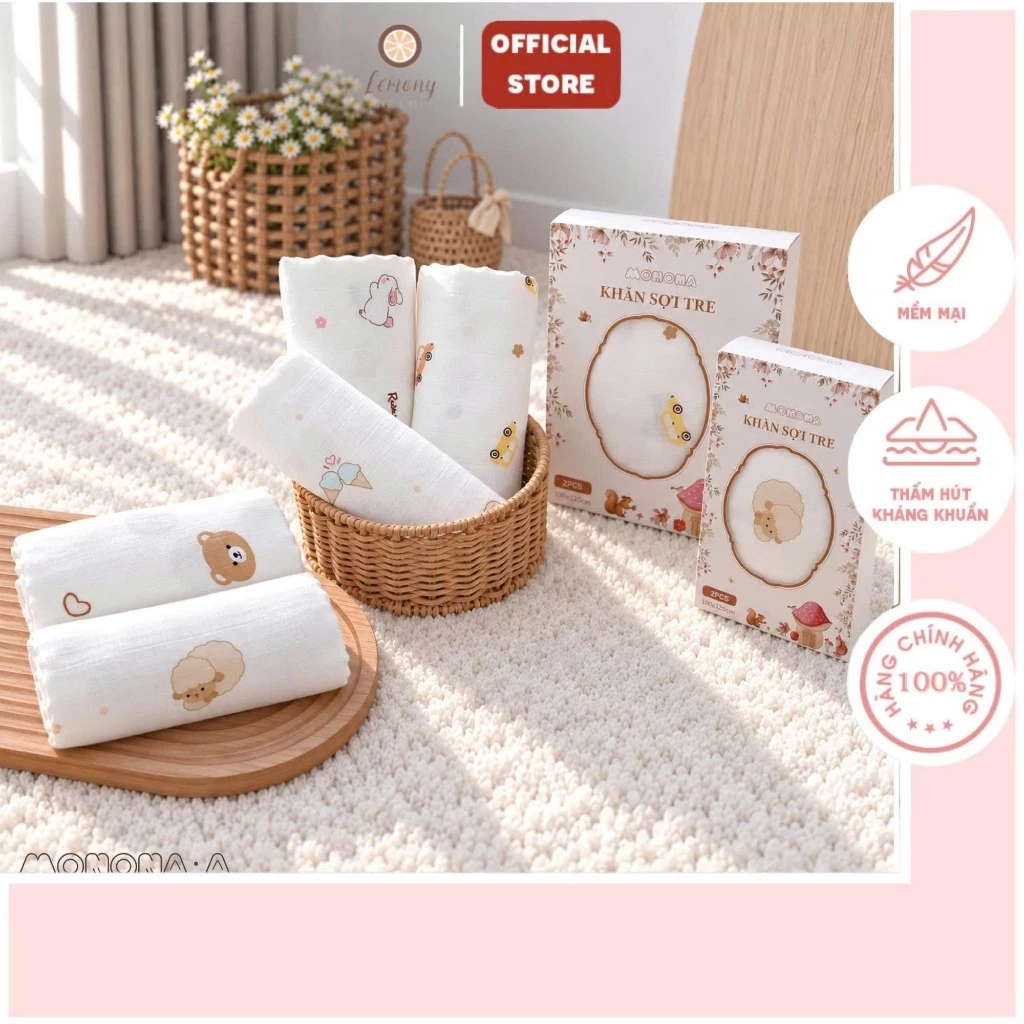 Khăn tắm sợi tre Monona, Chất liệu organic cao cấp mềm mịn và không kích ứng