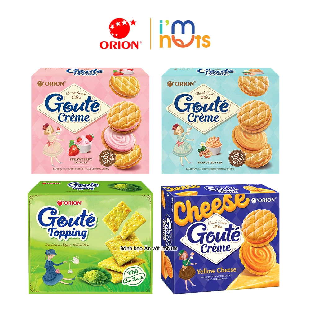 Bánh Quy Kem Goute Creme Và Cracker Goute Topping Orion Đủ Vị