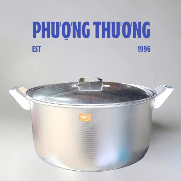 Nồi Nhôm Xịn Hà Phong Cao Cấp Size 32Cm (15L) Đến 38Cm (22L), Luộc Gà 3Kg đến 5kg - Hàng Siêu Dày