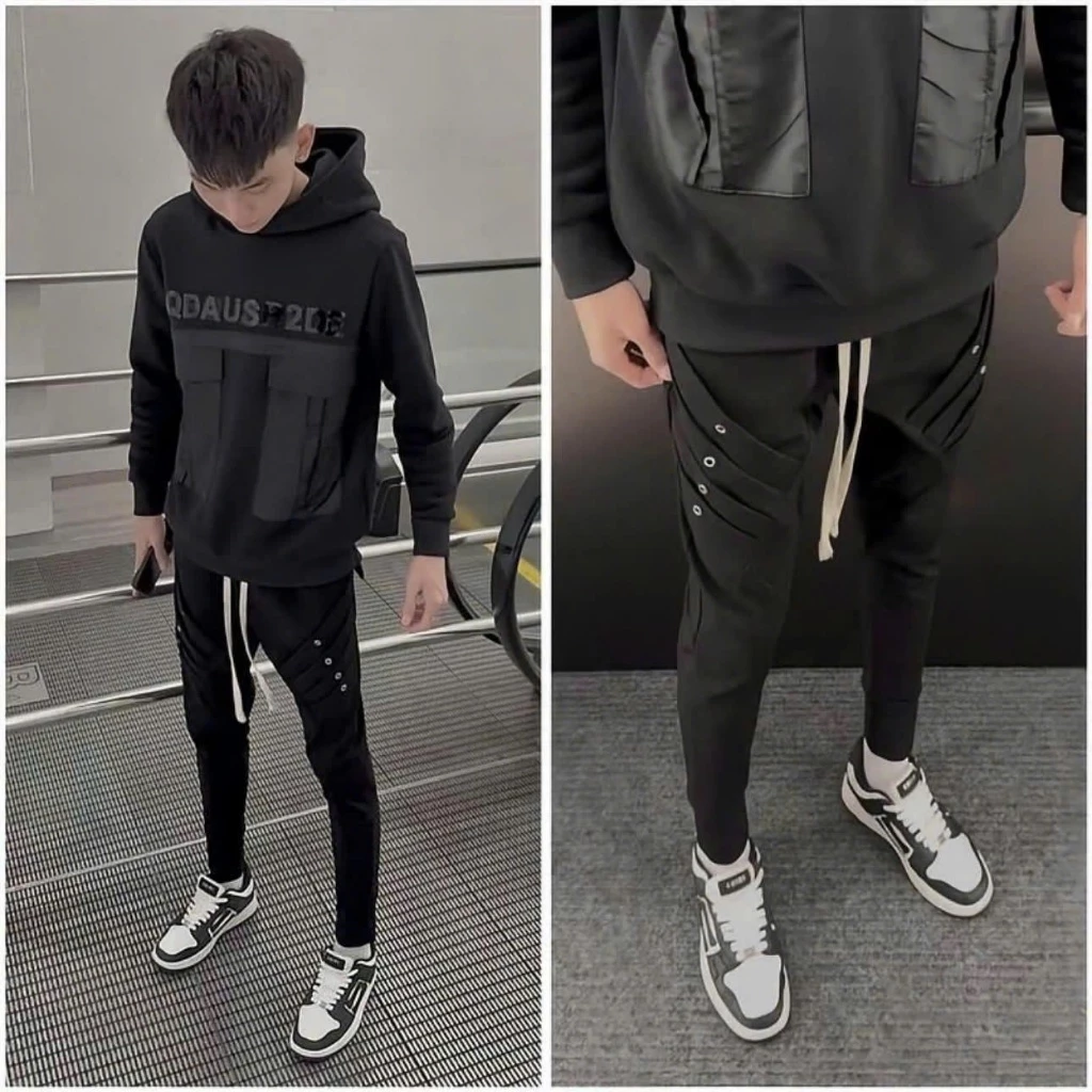 Quần Jogger Nam Đính Khuy Dây Dài Chất Umi Hàn Ống Côn Siêu Cấp 04