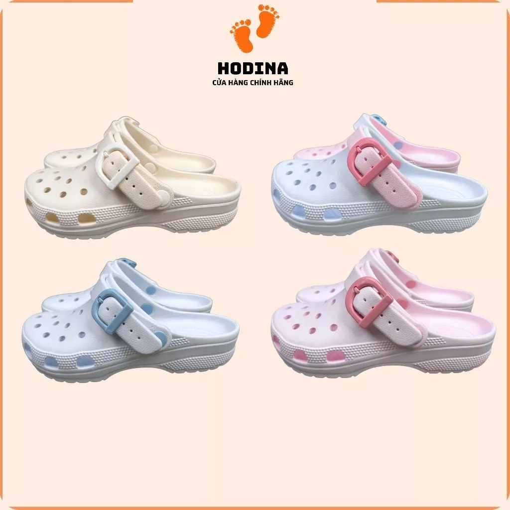 Mix 2 Màu Dép Sục Nữ Buckle Khóa Nhựa EVA Siêu Nhẹ , Chống Thấm Nước Siêu Mềm Đi Không Đau Chân