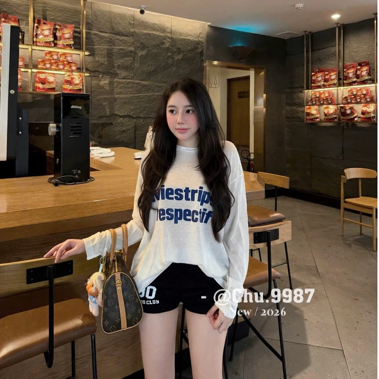 (Hàng QC) Áo Phông Giấy Dài Tay Trip 21 Form Rộng - Dài 66cm - 002