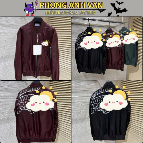 Áo Khoác Gío Nam Chần Bông In Cá Xấu Lưng Cực Nét - Áo Khoác Bomber Nam Nữ Cao Cấp Siêu Đẹp