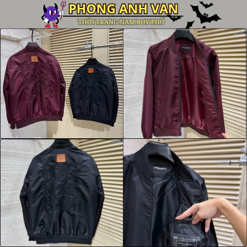 Áo Khoác Gío Nam Chần Bông Đonche THÊU Chữ Lưng Cực Nét - Áo Khoác Bomber Nam Nữ Cao Cấp Siêu Đẹp