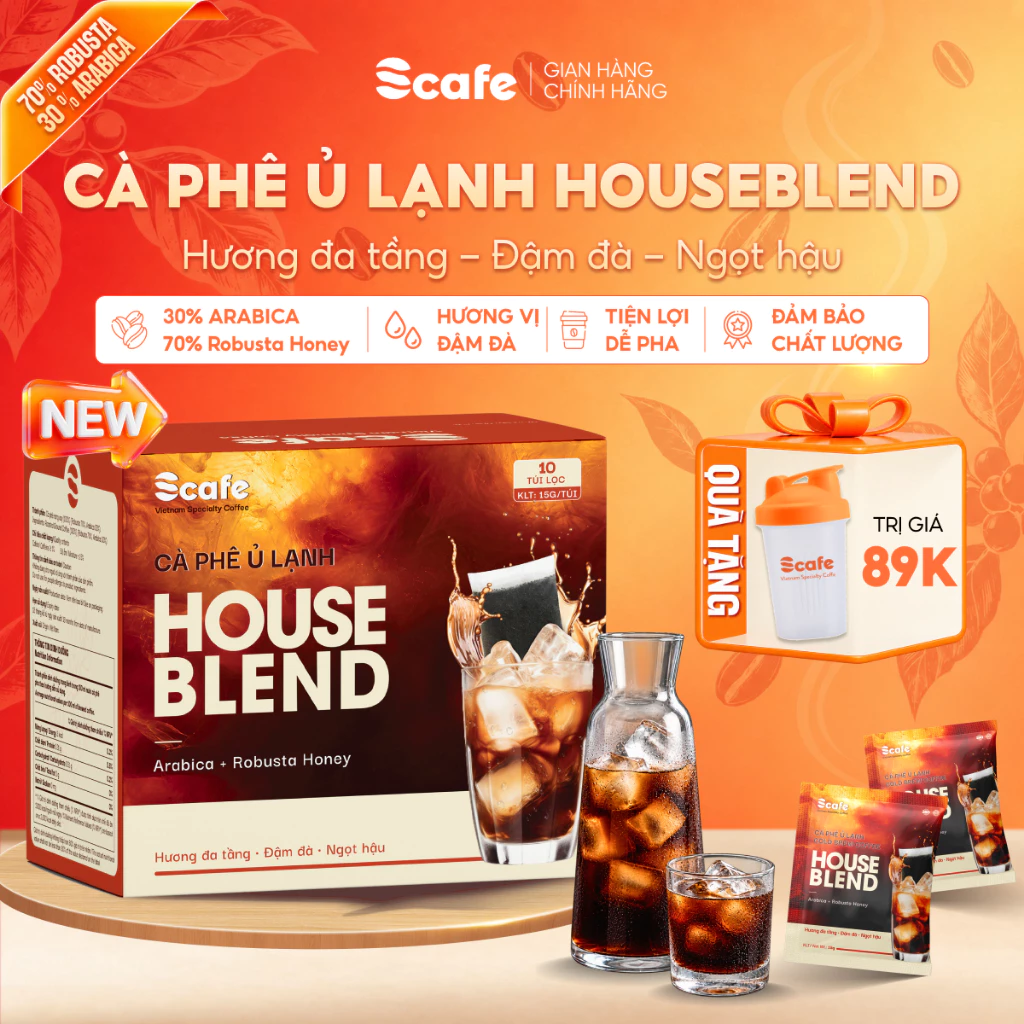 [Combo 2 Hộp] Cà Phê House Blend Ủ Lạnh Mix Robusta và Arabica
