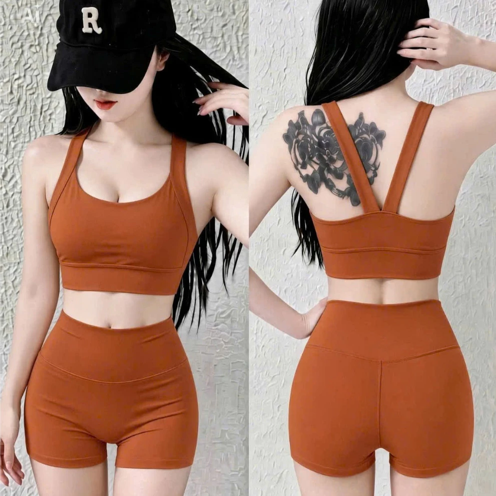 Bộ tập Gym, Yoga, Erobic cho nữ chất LuLu hàng Quảng Châu cao cấp BT200