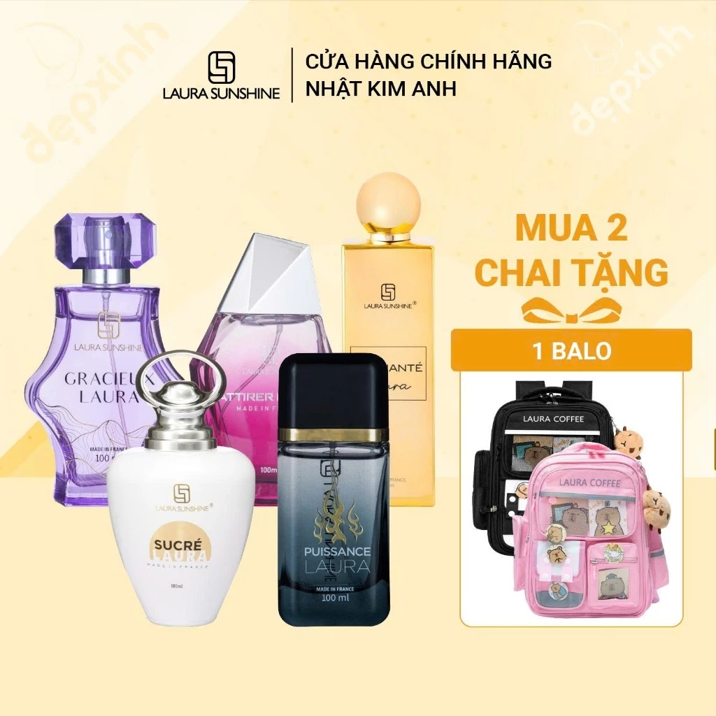 [TẶNG QUÀ] Combo nước hoa Laura Sunshine MÙI HƯƠNG MỚI 100ml