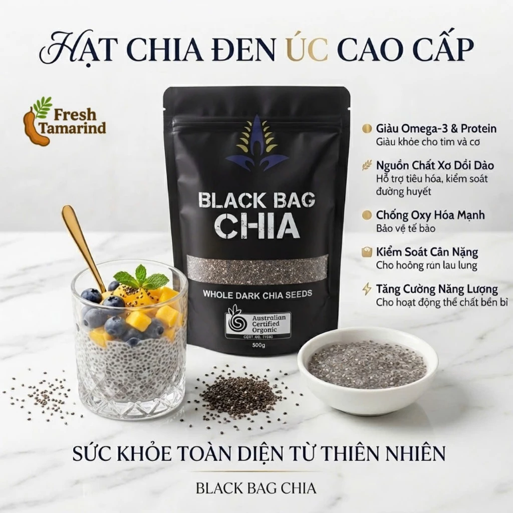 Hạt Chia ÚC BLACK BAG CHIA 500g
