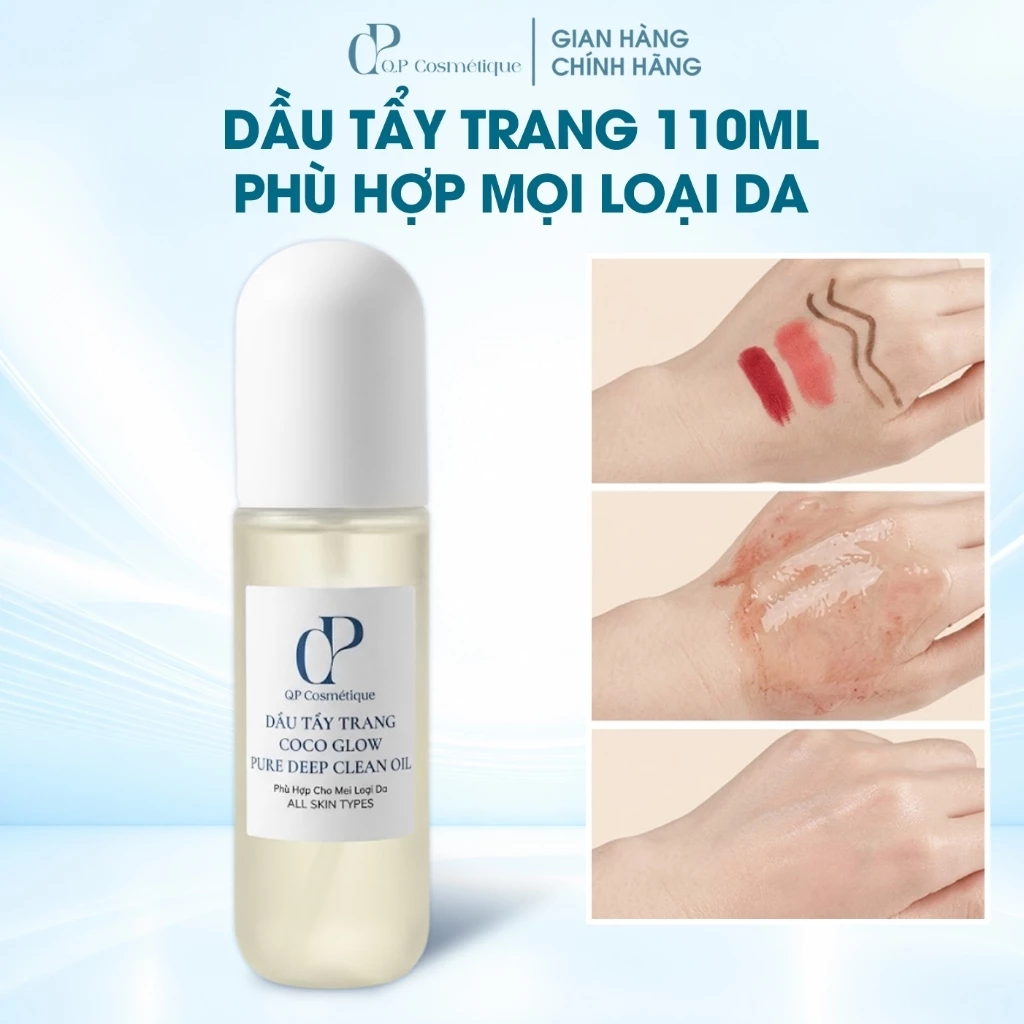 Dầu Tẩy Trang – Hỗn Hợp Dầu Tự Nhiên CoCo Glow Q.P Cosmétique 150ml Làm Sạch Sâu, Không Khô Da