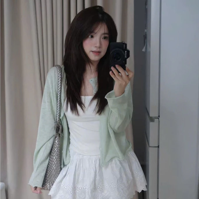 (Hàng QC) Áo Cardigan Len Mỏng Mặc Hè Pastel - 8275 - Ảnh thật