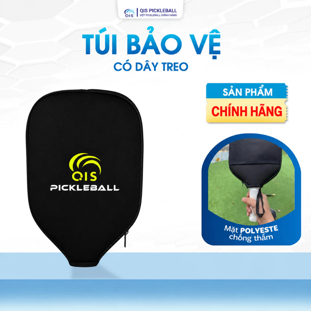 Túi Đựng Vợt Pickleball Qis - Túi Bảo Vệ Vợt Pickleball, Khóa Zip 3 Lớp, Chất Liệu Polyester Cao Cấp