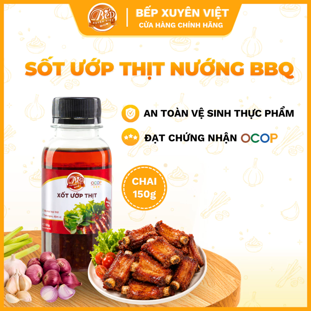 [HỎA TỐC] Sốt ướp thịt nướng BBQ/Muối ớt, Sốt cá - gà chiên mắm ớt, Sốt gà/thịt chiên me chua ngọt Bếp Xuyên Việt 150g