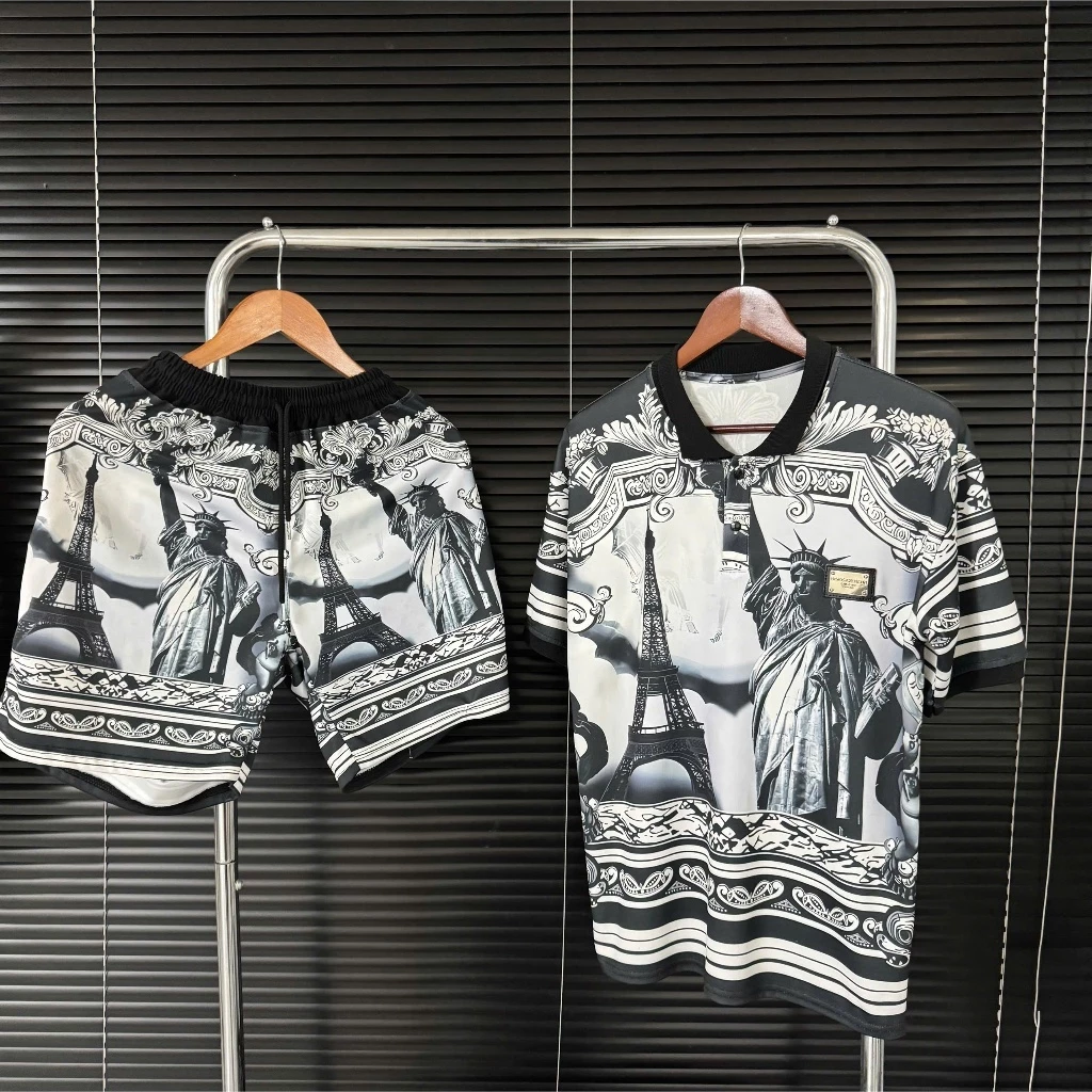 Bộ Quần Áo Polo Đê Gờ Nữ Thần , Logo Kim Loại Nam Menswear