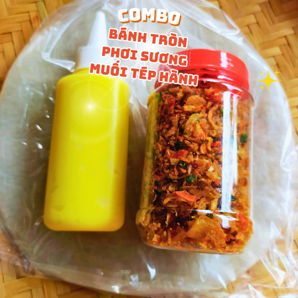 COMBO bánh tráng phơi sương muối tép hành NHỎ (Tặng bánh tỏi bò)