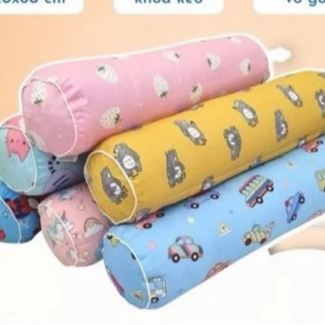 Gối ôm cho bé trai , bé gái chất liệu cotton 100% mát mềm mịn thấm hút tốt có khoá kéo ruột bông gòn