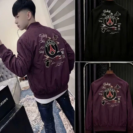 Áo Khoác Bomber Gió Nam Nữ Unisex Áo Gió 2 Lớp in Hình Hoạ tiết TÔkyo in 2 mặt 4 màu (30-80kg) cho boy phố