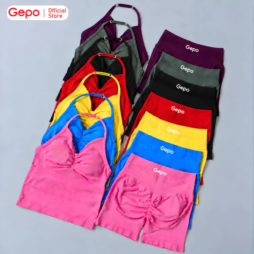 GEPO Bộ Thể Thao Tập Gym, Yoga Nữ, Chất Dệt Kim, Thoáng Khí, Co Giãn 4 Chiều GP314