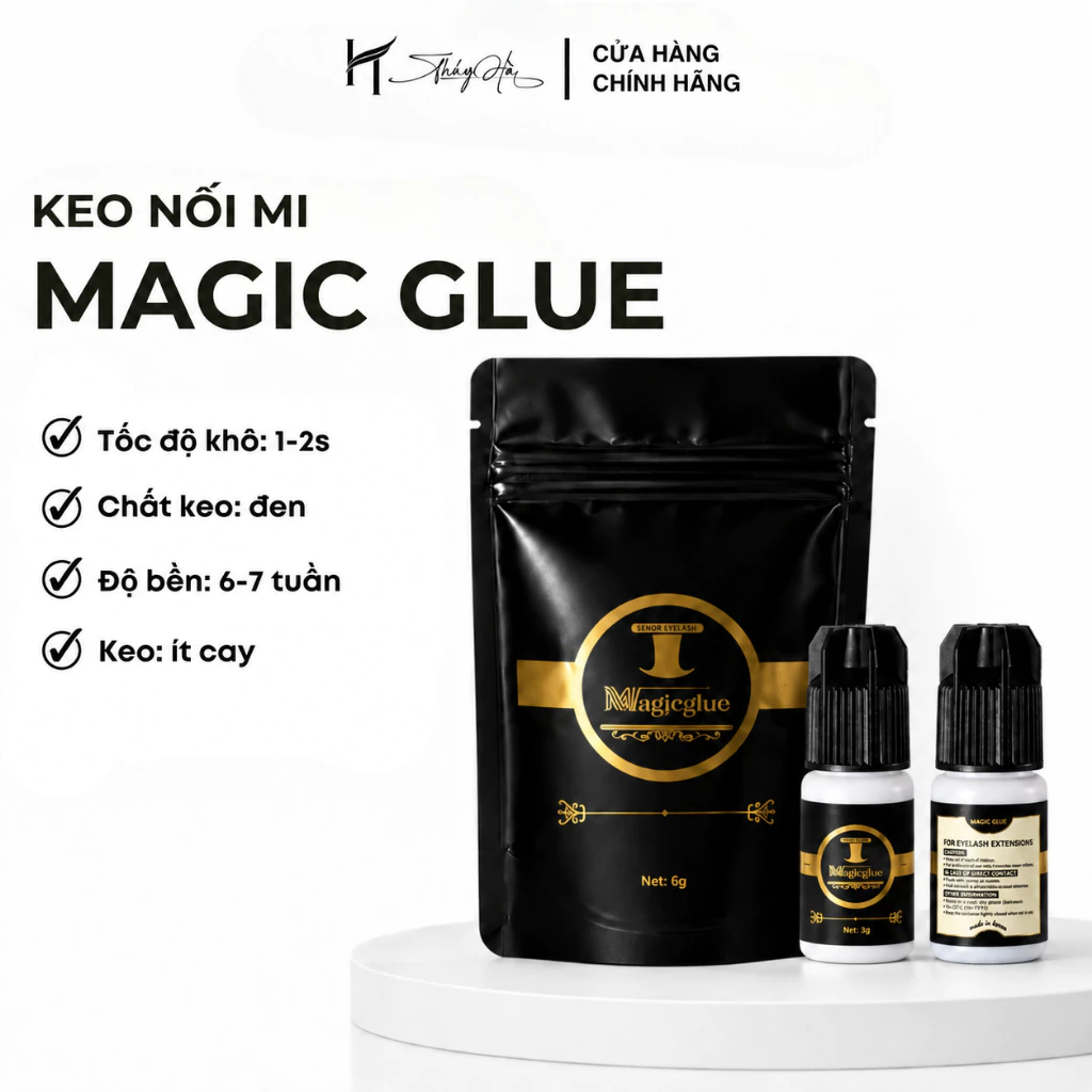 Keo Nối Mi Magic đen, Bền 6-7 Tuần, Khô 1-2s, Ít Cay, Phù Hợp Mọi Tay Nghề / Magic Glue 3g Thúy Hà