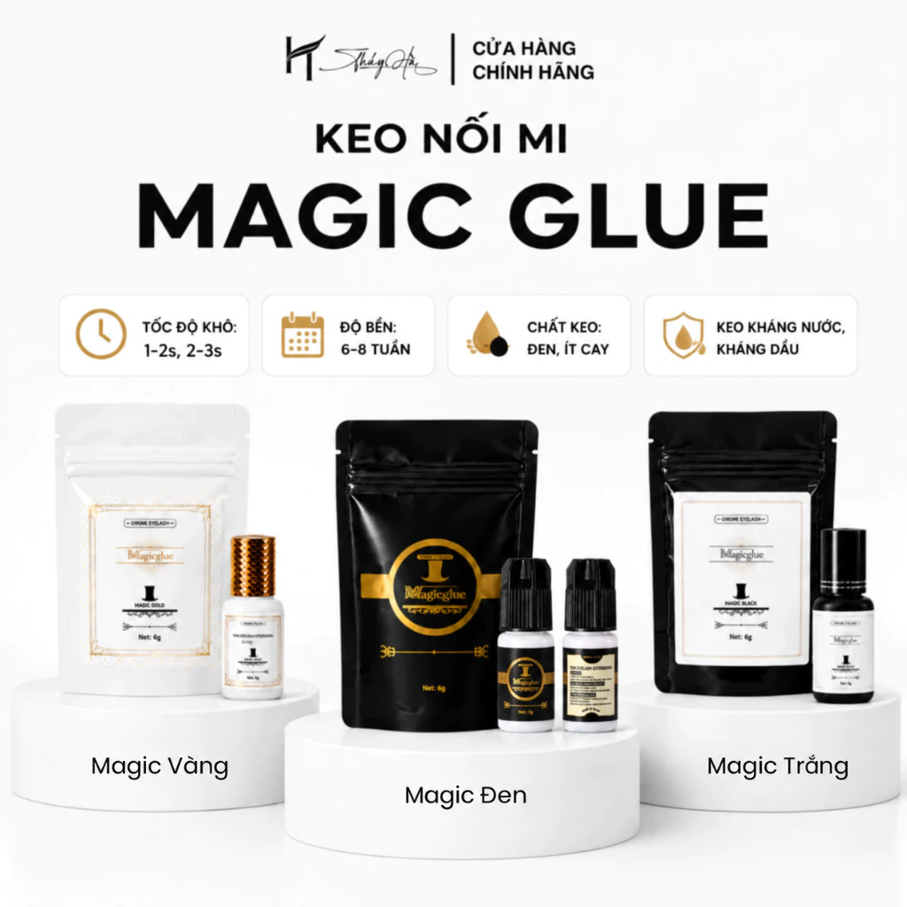 Keo Nối Mi Magic Glue, Khô 1-2s, 2-3s bền 6-8 Tuần, Ít Cay, Magic Glue 3g Dụng cụ nối mi Thúy Hà