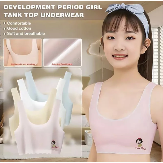 Áo Lót Lá Học Sinh Bra2234 Có Lót Mỏng Cho Bé Gái Đủ Size Từ 20 - 52kg Chất Su Lụa Mềm Thoáng Mát