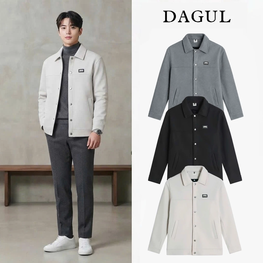 (M-81) Áo khoác dạ ép DAGUL cao cấp, lót lông cáo Menswear Nam