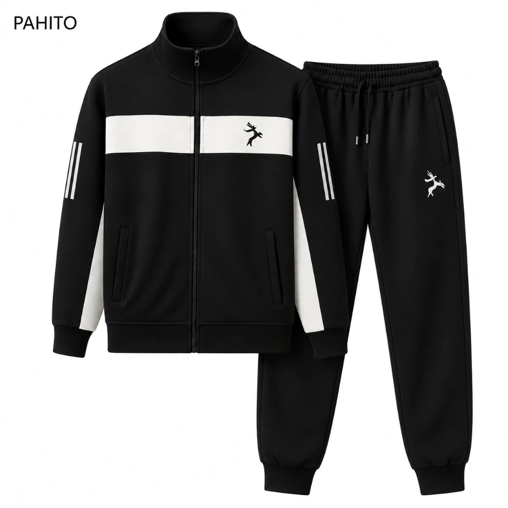 Set đồ bộ thu đông nam PAHITO thêu hoạ tiết chất nỉ poly dày dặn, có túi khoá MENSWEAR  DB7