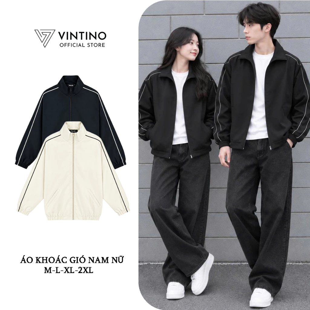 Áo Khoác Gió VINTINO Unisex 2 Lớp Cao Cấp Kẻ Sọc Thời Trang Chống Gió, Chống Bụi AKG04