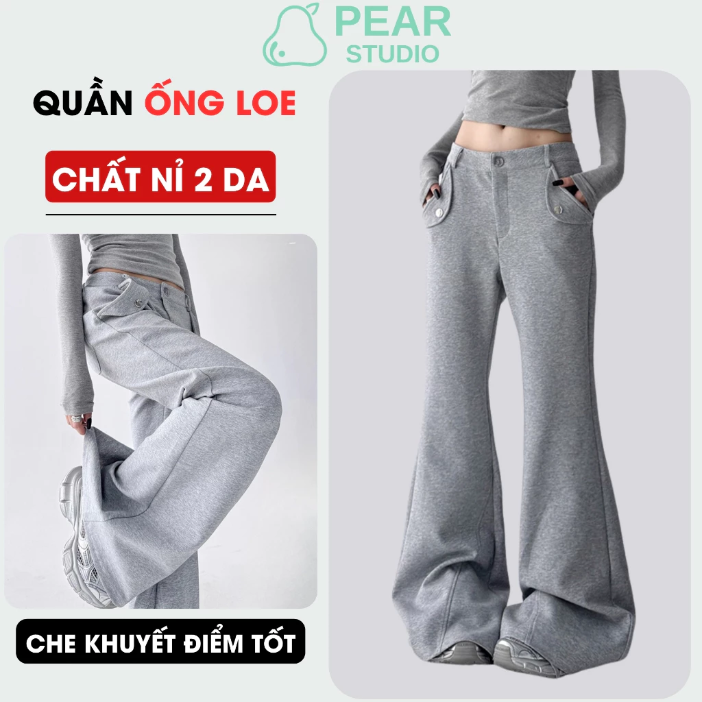 [ BST MỚI ] Quần Dài Nữ Ống Loe Rộng Che Khuyết Điểm - Quần Nỉ Dài Cạp Cao 105cm Tôn Dáng Dành Cho Nữ Q77