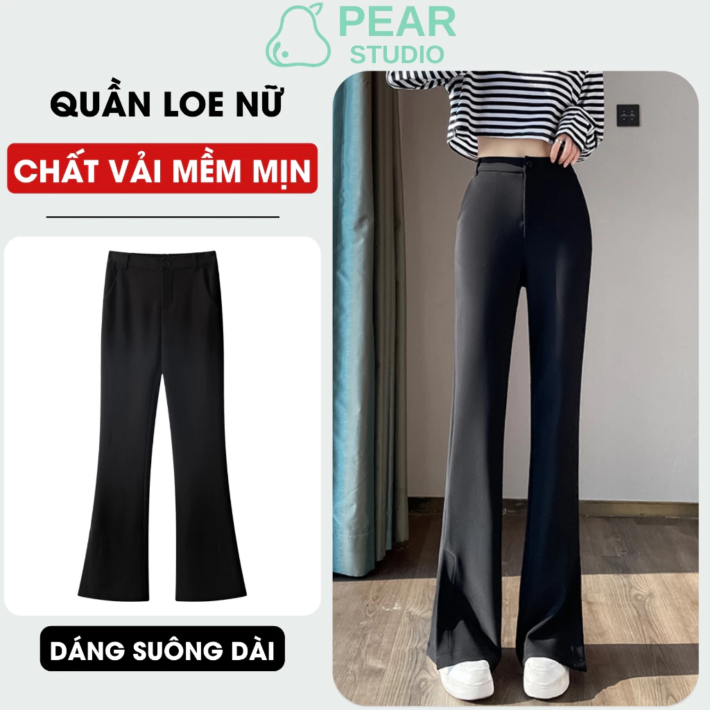 [ Hè 2026 ] Quần Ống Loe Lưng Cao Tôn Dáng Dành Cho Nữ - Quần Tây Nữ Dáng Dài Chất Vải Cao Cấp Q58