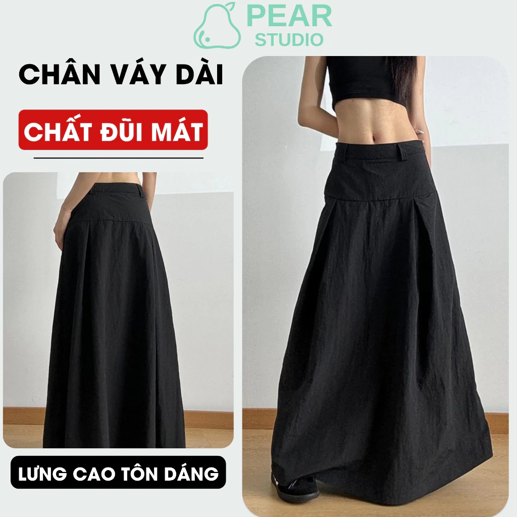 [ BST HÈ 2026 ] Chân Váy Chữ A Dáng Dài Tôn Dáng Nữ - Váy Suông Nữ Chất Đũi Mềm Mại Thoáng Mát V22