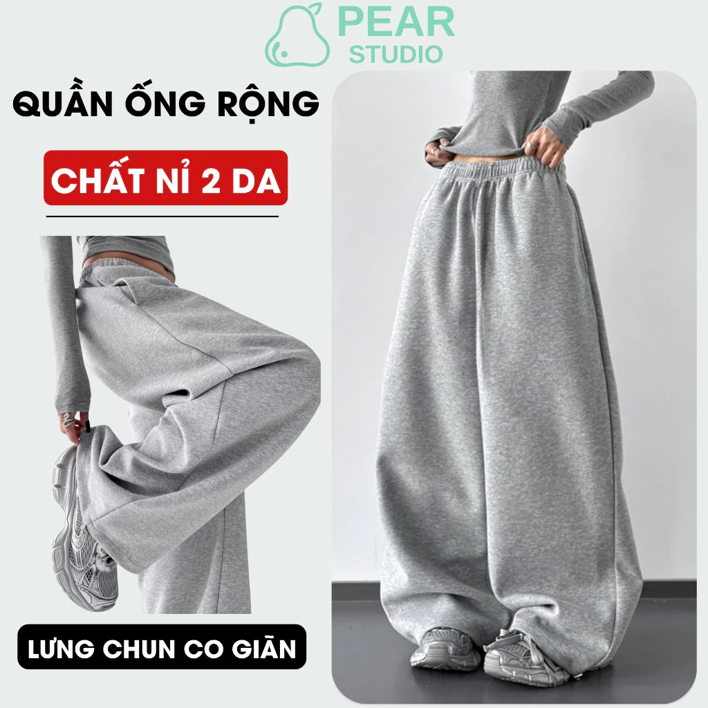 [ BST HÈ 2026 ] Quần dài nữ ống rộng lưng thun co giãn mềm mại - Quần nỉ rống rộng tôn dáng cho nữ Q128