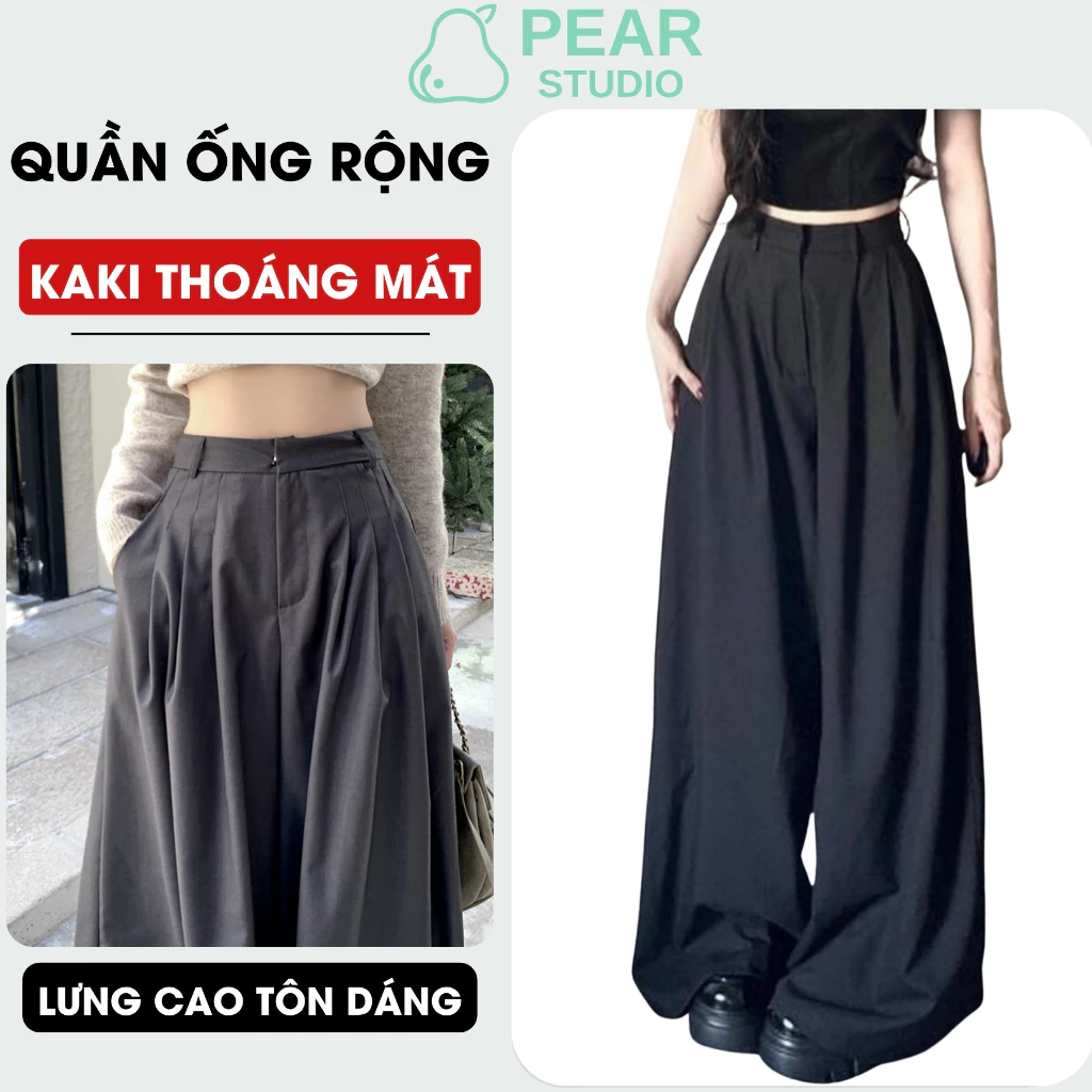 [ HOTTREND ] Quần nữ ống rộng dáng dài 105cm tôn dáng - Quần suông nữ form rộng chất cotton mềm mại T10