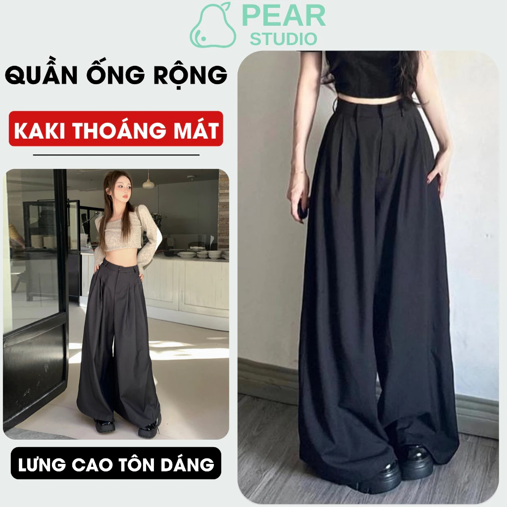 [ MẪU MỚI ] Quần nữ ống rộng lina dài 105cm tôn dáng - Quần suông cạp cao chất vải mềm mại thoáng mát T10