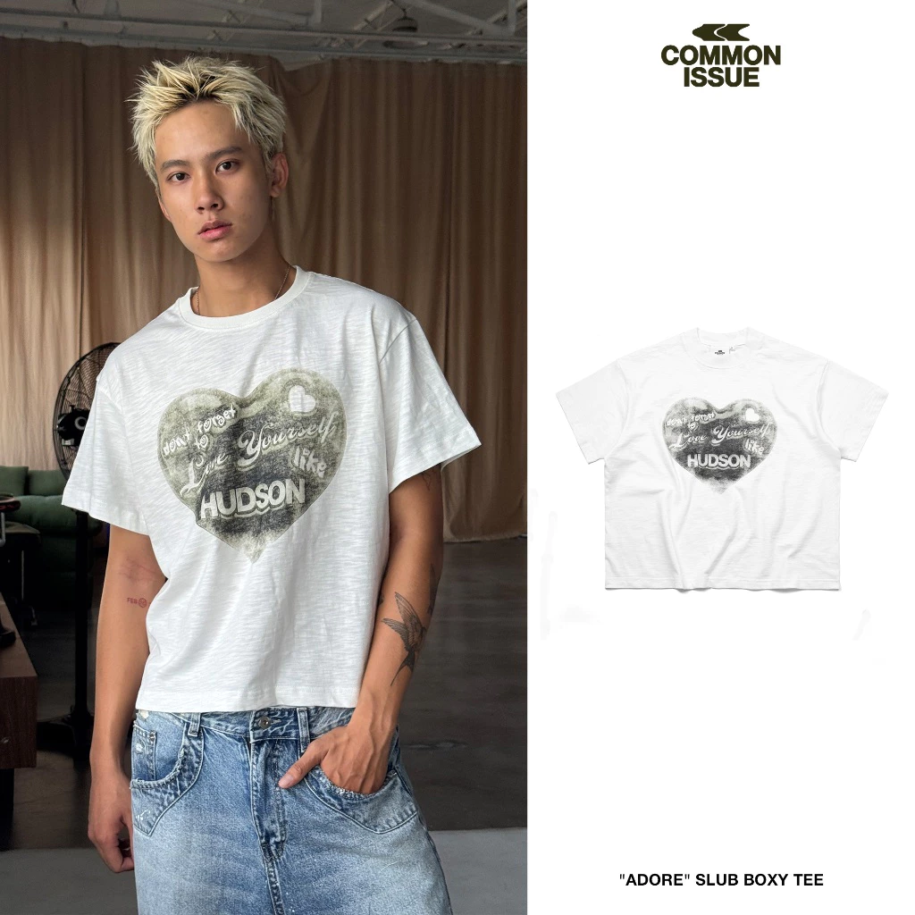 [DEAL MỞ BÁN] Áo Thun Form Boxy "ADORE” Chất Vải Slub Mỏng 220gsm Unisex Nam Nữ | Common Issue