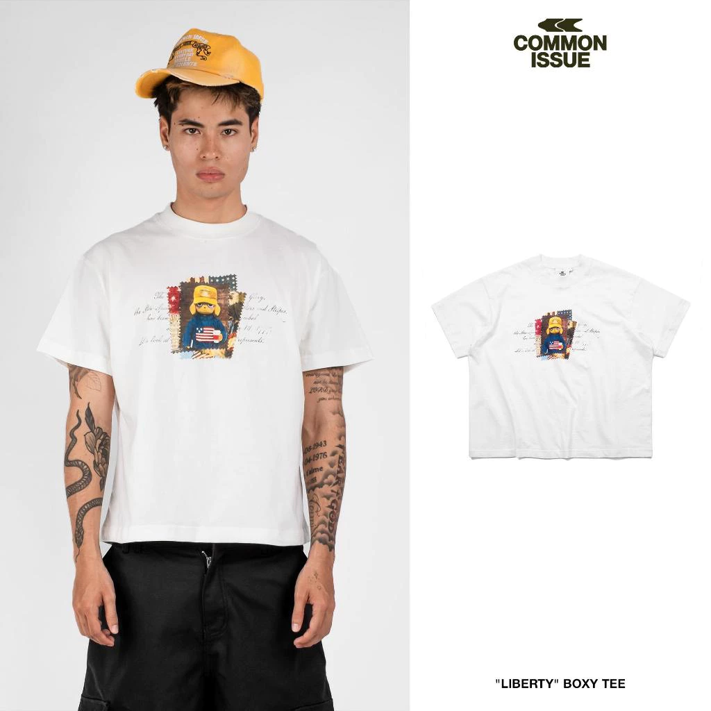 [DEAL MỞ BÁN] Áo Thun Boxy "LIBERTY” Chất Vải Cotton Premium 2 Chiều Unisex Nam Nữ | Common Issue