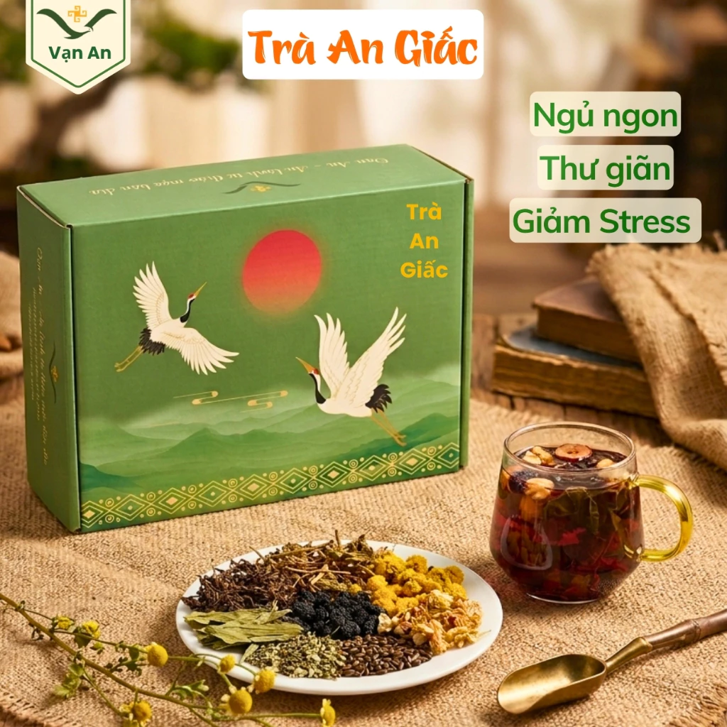 Trà Ngủ Ngon An Giấc Vạn An, Hỗ Trợ An Thần, Giảm Mất Ngủ, Giảm Căng Thẳng, Stress - HTX Vạn An