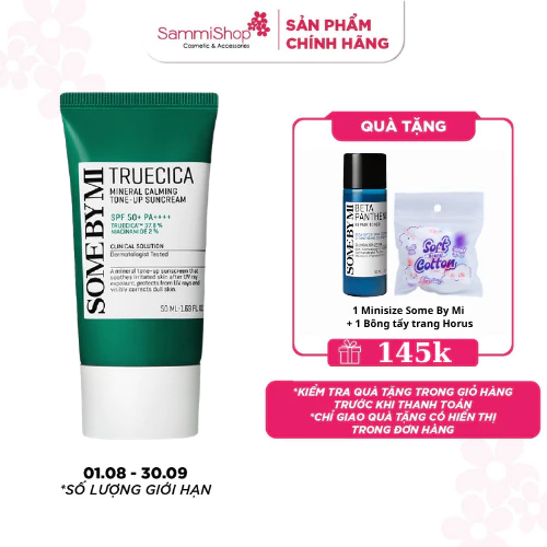 Some By Mi Kem chống nắng Truecica Mineral Calming Tone-up Suncream 50ml
