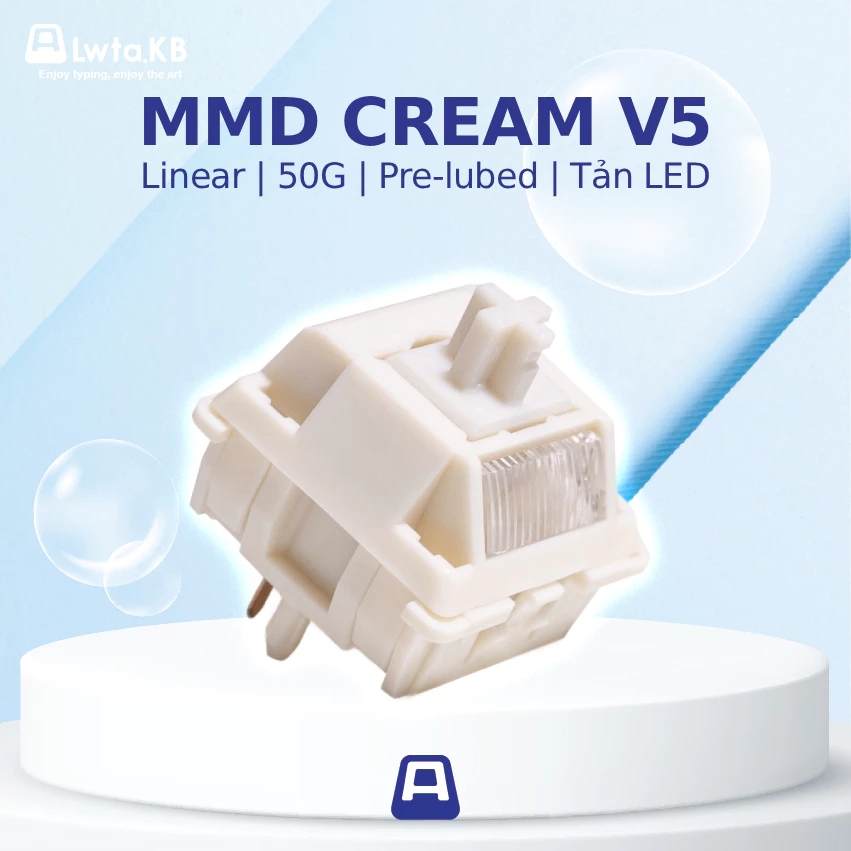 MMD Cream V5 | Switch Cream V5 Linear | 50G | 5 Pin dùng cho bàn phím cơ