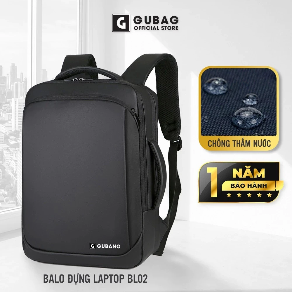 Balo công sở nam nữ GUBANO, dành cho người đi làm, sinh viên đựng laptop 14 15,6 inch chống sốc,nước